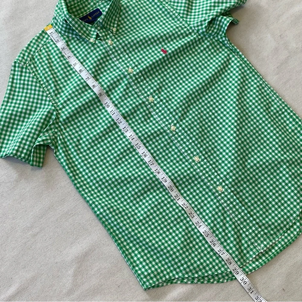 Ralph Lauren Gingham Shirt Short Sleeve Button Down Boys XL(18-20)
